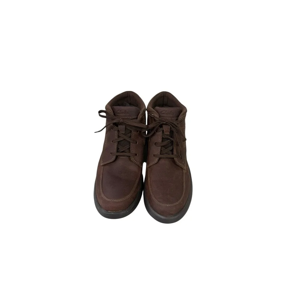 Clarks Men's Bradley‎ Mid Oxford Boot, Brown Tumbled Leather Size 10.5 M